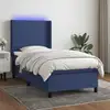 Image de Sommier À Lattes De Lit Matelas Et Led Bleu 80x200cm Tissu Vidaxl