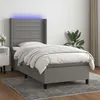 Image de Sommier    Lattes De Lit Matelas Led Gris Fonc © 90x200cm Tissu Vidaxl
