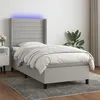 Image de Sommier À Lattes De Lit Matelas Led Gris Clair 100x200 Cm Tissu Vidaxl