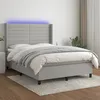 Image de Sommier À Lattes De Lit Matelas Led Gris Clair 140x190 Cm Tissu Vidaxl