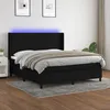 Image de Sommier À Lattes De Lit Matelas Et Led Noir 160x200 Cm Tissu Vidaxl