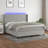 Image de Sommier À Lattes De Lit Matelas Led Gris Clair 180x200 Cm Tissu Vidaxl
