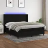 Image de Sommier À Lattes De Lit Matelas Et Led Noir 180x200 Cm Tissu Vidaxl