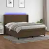 Image de Sommier À Lattes De Lit Matelas Et Led Marron Foncé 180x200cm Vidaxl