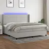 Image de Sommier À Lattes De Lit Matelas Led Gris Clair 200x200 Cm Tissu Vidaxl