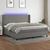 Image de Sommier À Lattes De Lit Matelas Led Gris Foncé 200x200 Cm Tissu Vidaxl