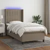 Image de Sommier À Lattes De Lit Matelas Et Led Taupe 80x200cm Tissu Vidaxl