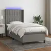 Image de Sommier À Lattes De Lit Matelas Led Gris Foncé 90x190cm Tissu Vidaxl