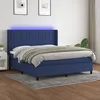 Image de Sommier    Lattes De Lit Matelas Et Led Bleu 160x200 Cm Tissu Vidaxl