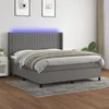 Image de Sommier À Lattes De Lit Matelas Led Gris Foncé 180x200 Cm Tissu Vidaxl