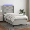 Image de Sommier À Lattes De Lit Matelas Led Gris Clair 80x200cm Tissu Vidaxl