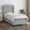 Image de Sommier À Lattes De Lit Matelas Led Gris Clair 90x200cm Tissu Vidaxl