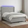 Image de Sommier    Lattes De Lit Matelas Led Gris Clair 140x190 Cm Tissu Vidaxl