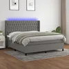 Image de Sommier À Lattes De Lit Matelas Led Gris Foncé 180x200 Cm Tissu Vidaxl