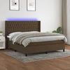 Image de Sommier À Lattes De Lit Matelas Et Led Marron Foncé 180x200cm Vidaxl