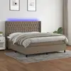 Image de Sommier À Lattes De Lit Matelas Et Led Taupe 180x200 Cm Tissu Vidaxl