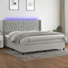 Image de Sommier À Lattes De Lit Matelas Led Gris Clair 200x200 Cm Tissu Vidaxl