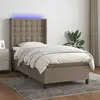 Image de Sommier À Lattes De Lit Matelas Et Led Taupe 80x200cm Tissu Vidaxl