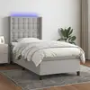 Image de Sommier À Lattes De Lit Matelas Led Gris Clair 90x200cm Tissu Vidaxl