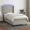 Image de Sommier À Lattes De Lit Matelas Led Gris Clair 100x200 Cm Tissu Vidaxl