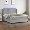 Image de Sommier À Lattes De Lit Matelas Led Gris Clair 160x200 Cm Tissu Vidaxl