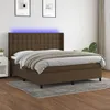 Image de Sommier À Lattes De Lit Matelas Et Led Marron Foncé 160x200 Cm Vidaxl