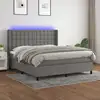 Image de Sommier À Lattes De Lit Matelas Led Gris Foncé 180x200 Cm Tissu Vidaxl