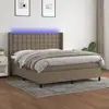 Image de Sommier À Lattes De Lit Matelas Et Led Taupe 180x200 Cm Tissu Vidaxl