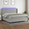 Image de Sommier À Lattes De Lit Matelas Led Gris Clair 200x200 Cm Tissu Vidaxl