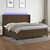 Image de Sommier À Lattes De Lit Matelas Et Led Marron Foncé 200x200 Cm Vidaxl