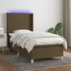 Image de Sommier À Lattes De Lit Matelas Led Marron Foncé 80x200cm Tissu Vidaxl
