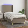 Image de Sommier À Lattes De Lit Matelas Et Led Taupe 80x200cm Tissu Vidaxl