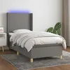 Image de Sommier À Lattes De Lit Matelas Led Gris Foncé 90x200cm Tissu Vidaxl
