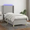 Image de Sommier À Lattes De Lit Matelas Led Gris Clair 100x200 Cm Tissu Vidaxl