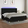 Image de Sommier À Lattes De Lit Matelas Et Led Noir 200x200 Cm Tissu Vidaxl