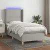Image de Sommier À Lattes De Lit Matelas Led Gris Clair 90x190cm Tissu Vidaxl