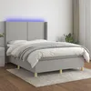 Image de Sommier À Lattes De Lit Matelas Led Gris Clair 140x190 Cm Tissu Vidaxl