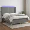 Image de Sommier À Lattes De Lit Matelas Led Gris Foncé 140x190 Cm Tissu Vidaxl
