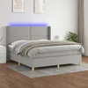 Image de Sommier    Lattes De Lit Matelas Led Gris Clair 180x200 Cm Tissu Vidaxl