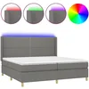 Image de Sommier À Lattes De Lit Matelas Led Gris Foncé 200x200 Cm Tissu Vidaxl