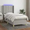 Image de Sommier À Lattes De Lit Matelas Led Gris Clair 80x200cm Tissu Vidaxl