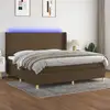 Image de Sommier À Lattes De Lit Matelas Et Led Marron Foncé 200x200 Cm Vidaxl