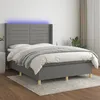Image de Sommier À Lattes De Lit Matelas Led Gris Foncé 140x200 Cm Tissu Vidaxl