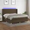 Image de Sommier À Lattes De Lit Matelas Et Led Marron Foncé 180x200cm Vidaxl