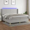 Image de Sommier À Lattes De Lit Matelas Led Gris Clair 200x200 Cm Tissu Vidaxl