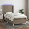 Image de Sommier À Lattes De Lit Matelas Et Led Taupe 80x200cm Tissu Vidaxl