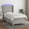 Image de Sommier À Lattes De Lit Matelas Led Gris Clair 100x200 Cm Tissu Vidaxl