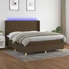 Image de Sommier À Lattes De Lit Matelas Et Led Marron Foncé 160x200 Cm Vidaxl