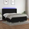 Image de Sommier À Lattes De Lit Matelas Et Led Noir 180x200 Cm Tissu Vidaxl