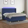 Image de Sommier À Lattes De Lit Matelas Et Led Bleu 180x200 Cm Tissu Vidaxl